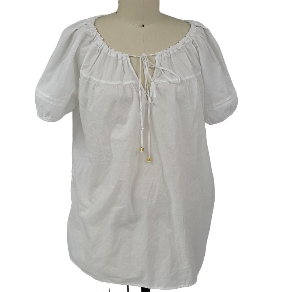 Baby phat white cotton loose blouse size 1x